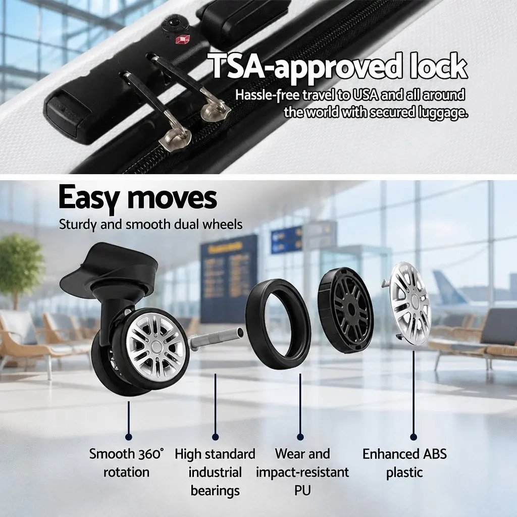 3-Piece Hard Shell Luggage Set with TSA Lock