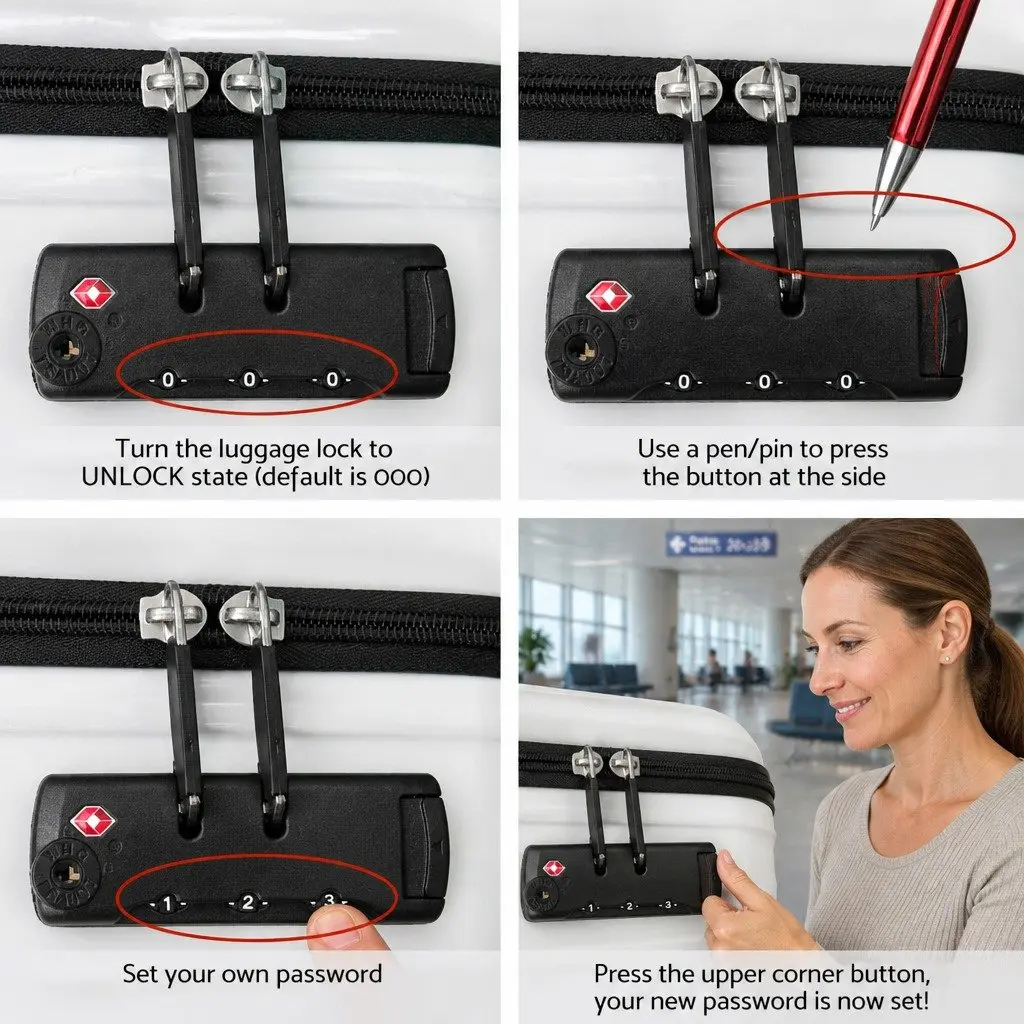 3-Piece Hard Shell Luggage Set with TSA Lock