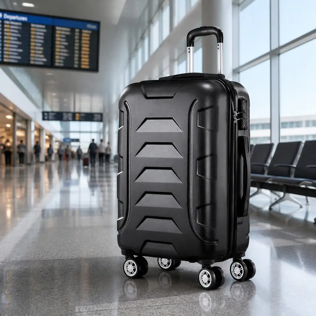 20 Inch Black Hard Shell Carry On Suitcase