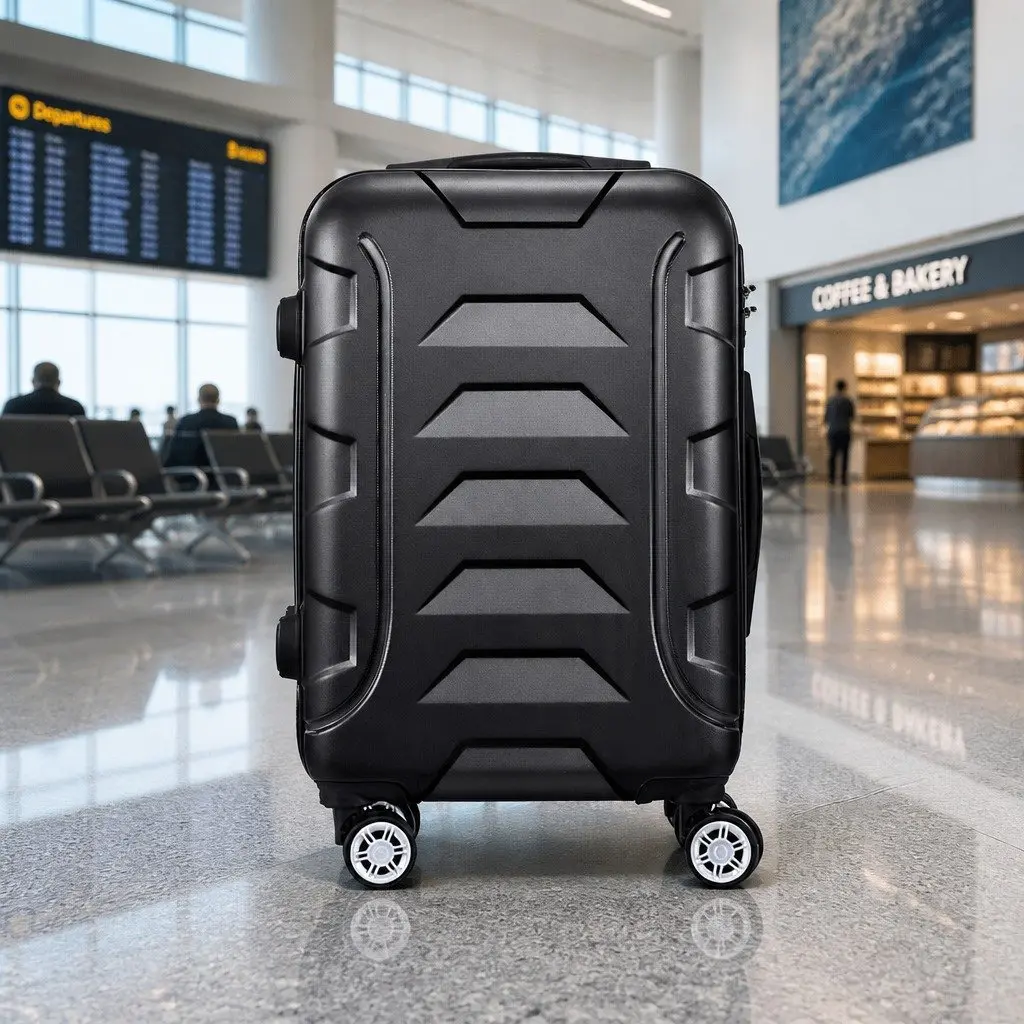 20 Inch Black Hard Shell Carry On Suitcase
