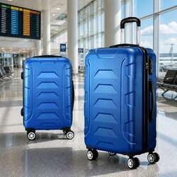 Durable Hard Shell Luggage Set 20" & 28" in Blue