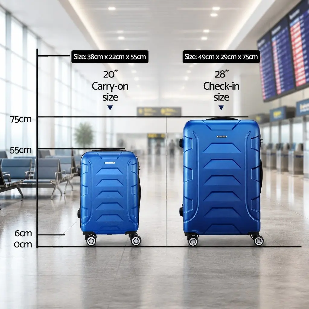 Hard Shell Luggage Set 20" & 28" in Blue
