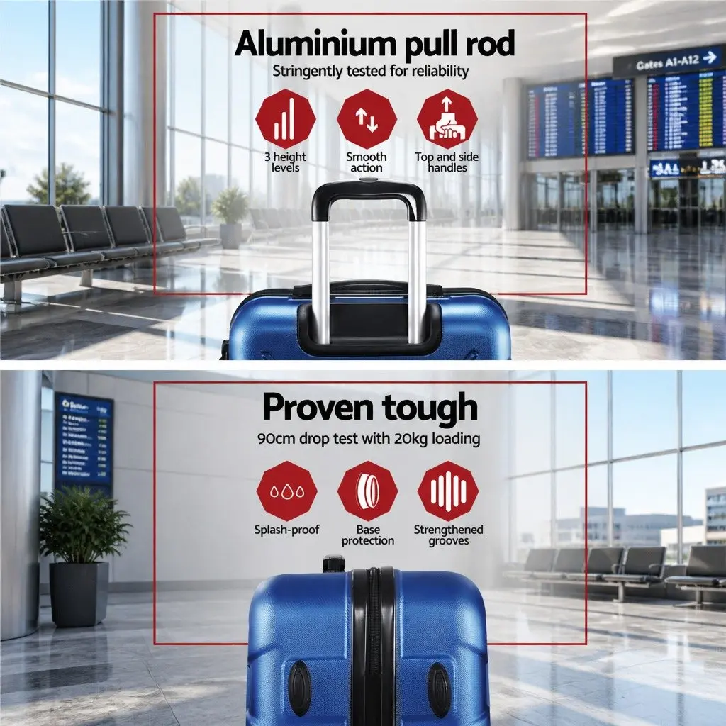Hard Shell Luggage Set 20" & 28" in Blue