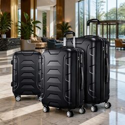 Durable 3-Piece Hard Shell Luggage Set with Spinner Wheels