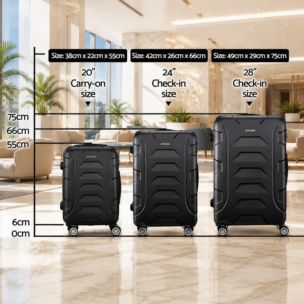 3-Piece Hard Shell Luggage Set with Spinner Wheels
