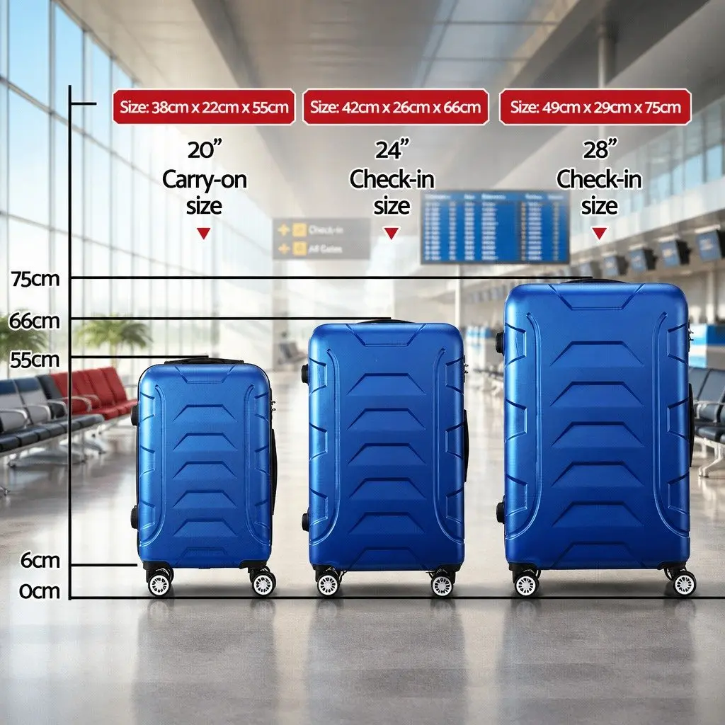 3-Piece Hard Shell Luggage Set 20 24 28 Inch