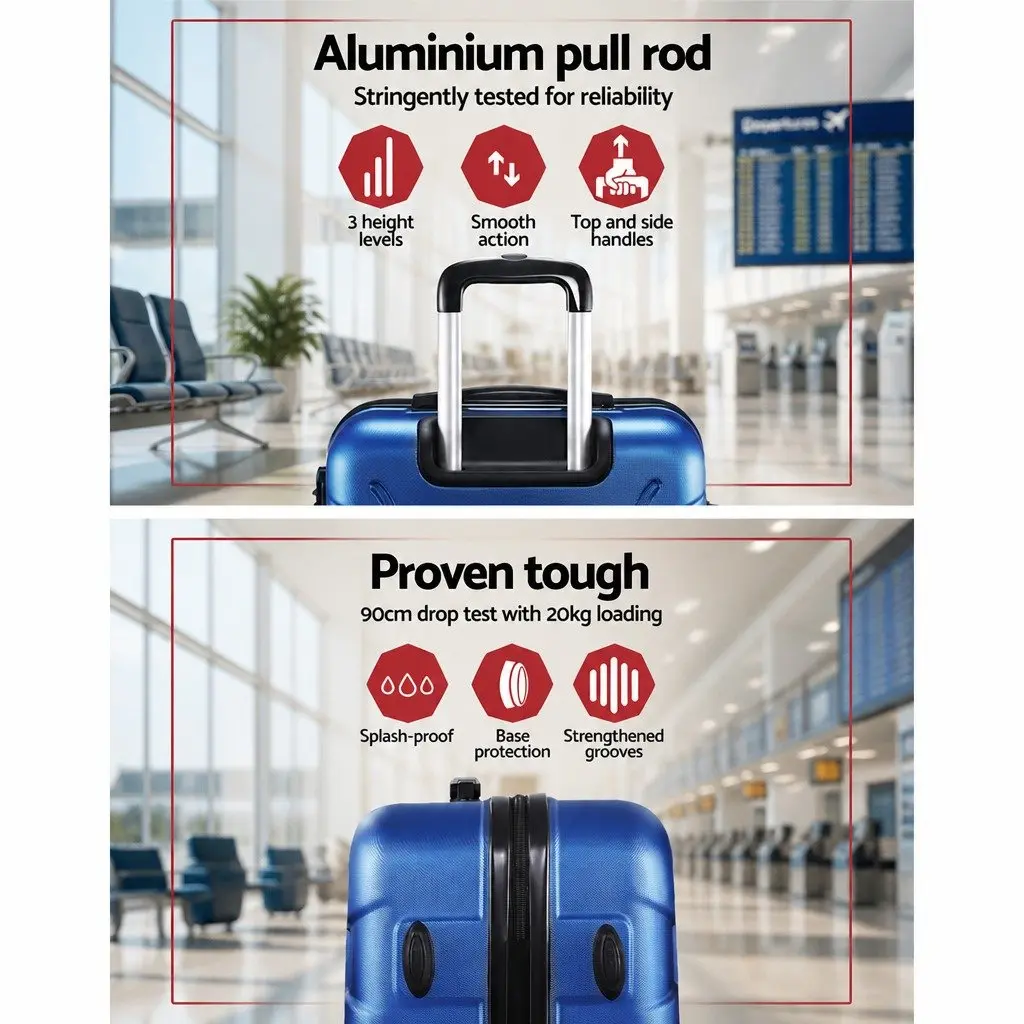 3-Piece Hard Shell Luggage Set 20 24 28 Inch