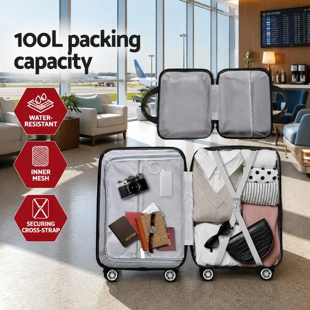 Luggage Set Hard Shell ABS 20 Inch 12 Inch Dark Grey