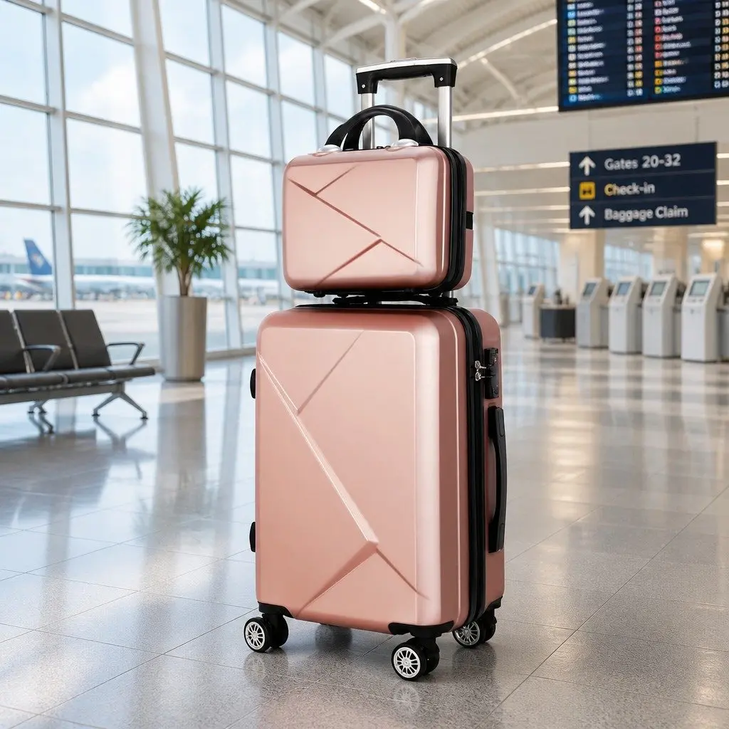 Luggage Set Hard Shell ABS 20 Inch 12 Inch Rose Gold