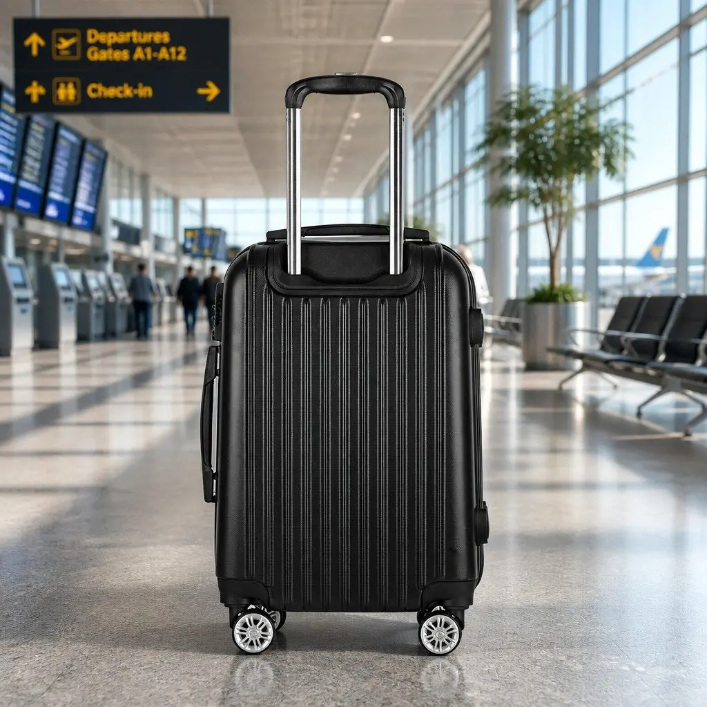 24 Inch Suitcase Hard Shell ABS Black