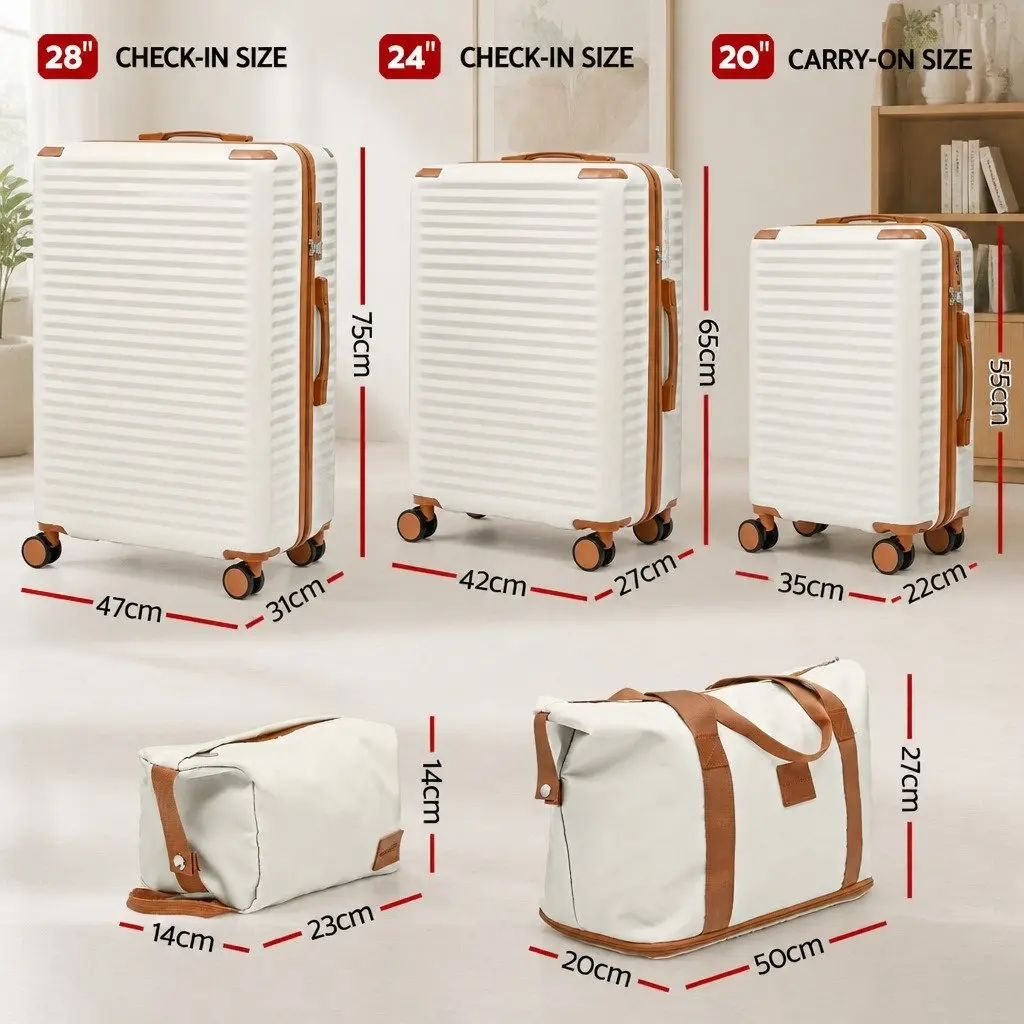 5-Piece Travel Luggage Set with Trolley System
