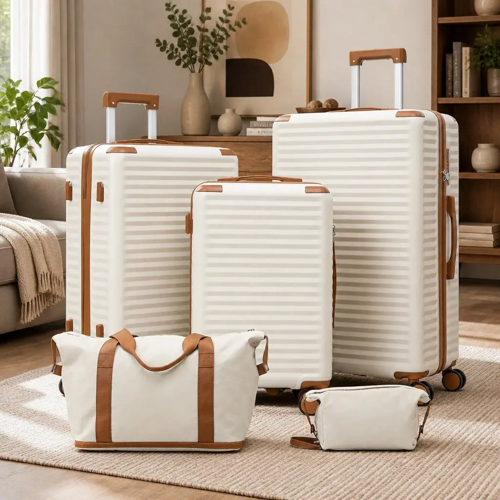 5-Piece Travel Luggage Set with Trolley System