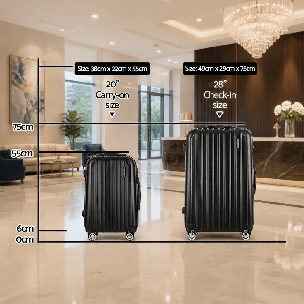 2 Piece Hard Shell Luggage Set 20in 28in