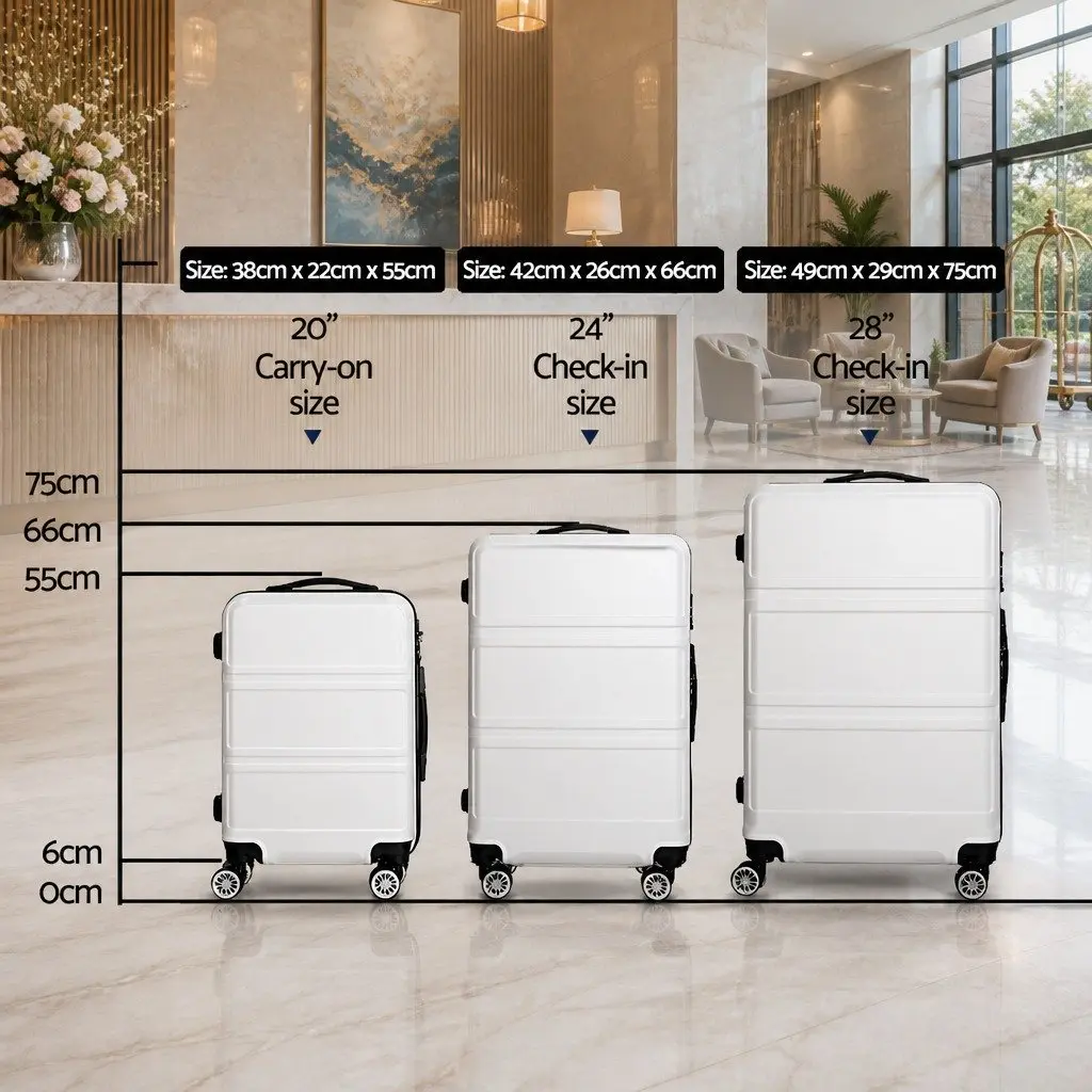 Hard Shell Luggage Set with TSA Lock 20" 24" 28"