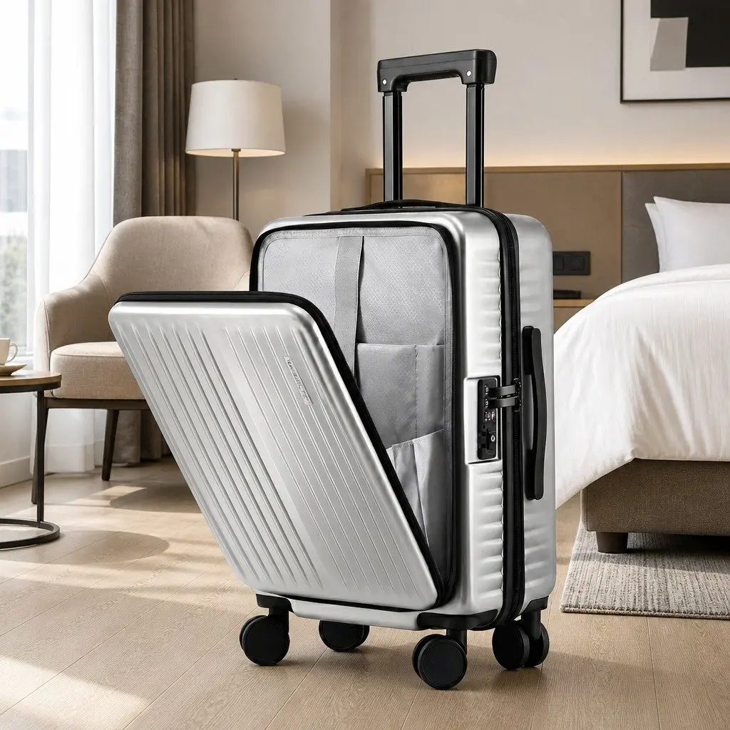 20" Carry-On Luggage with Front Pocket and TSA Locks