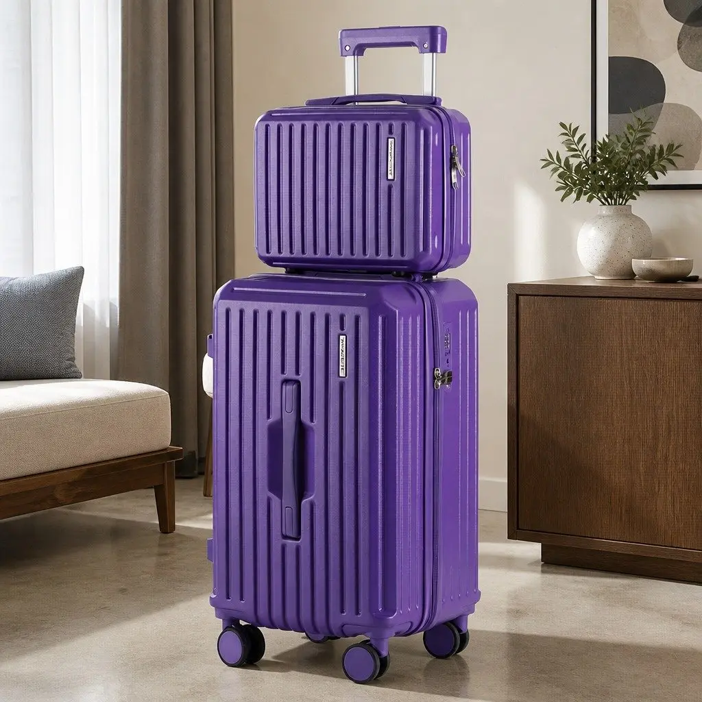 2-Piece Purple Hard Shell Luggage Set