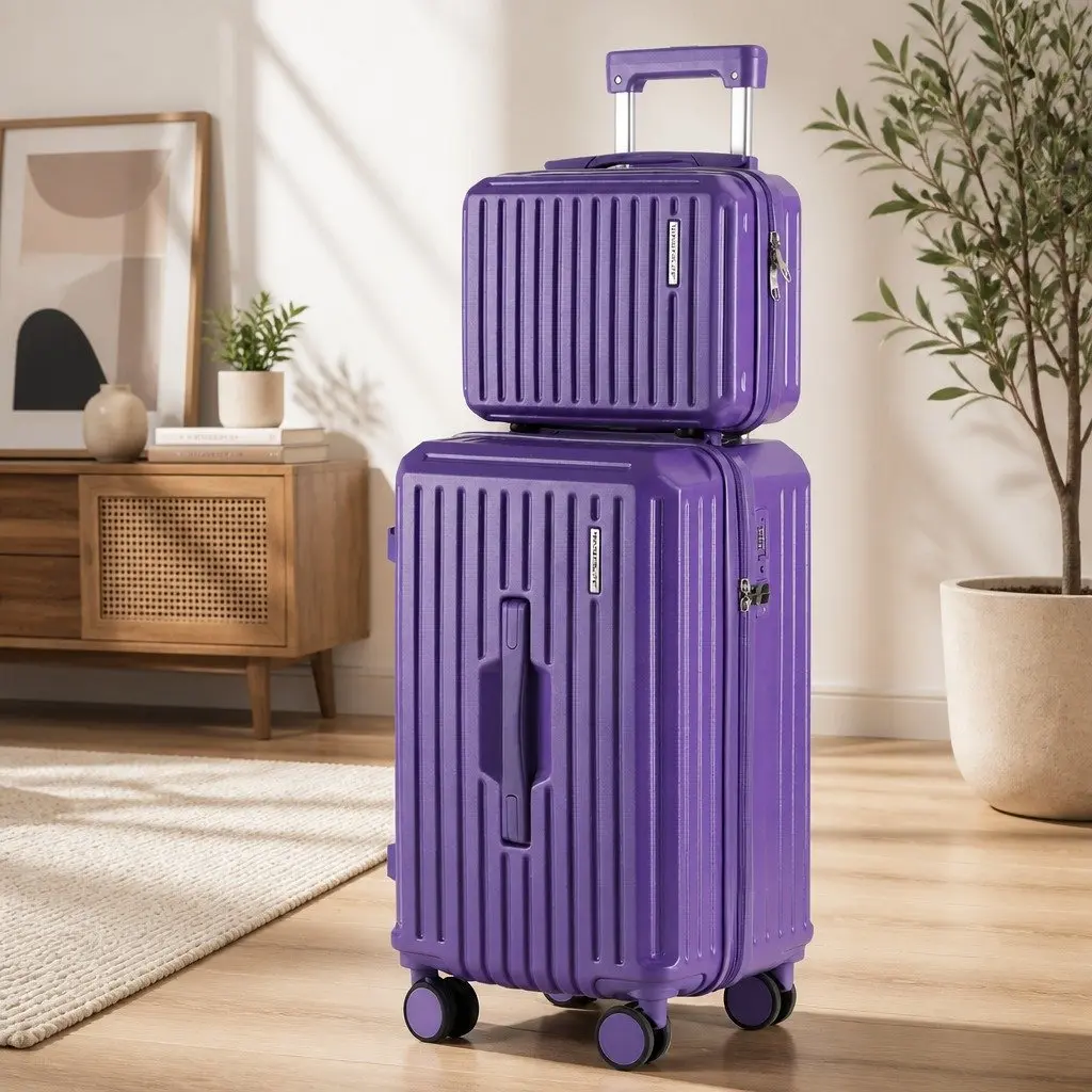 Trunk Luggage Suitcase Set Hard Shell ABS 12" 20" Purple