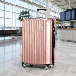 28 Inch Hard Shell Luggage Trolley TSA Lock Spinner Wheels Travel Suitcase Rose