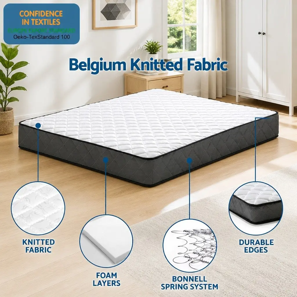 Single Mattress and Bed Frame Set in White Pine