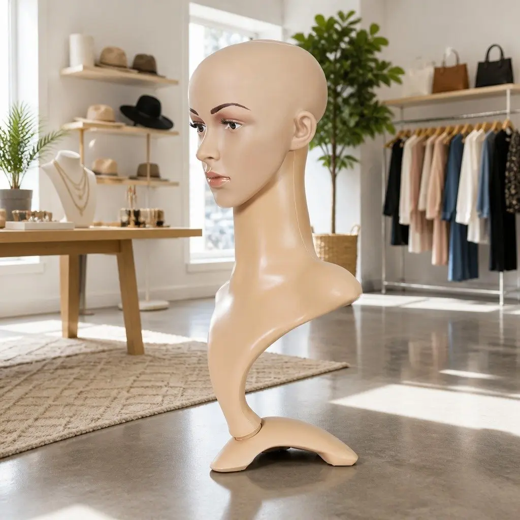 Female Mannequin Head for Displaying Accessories