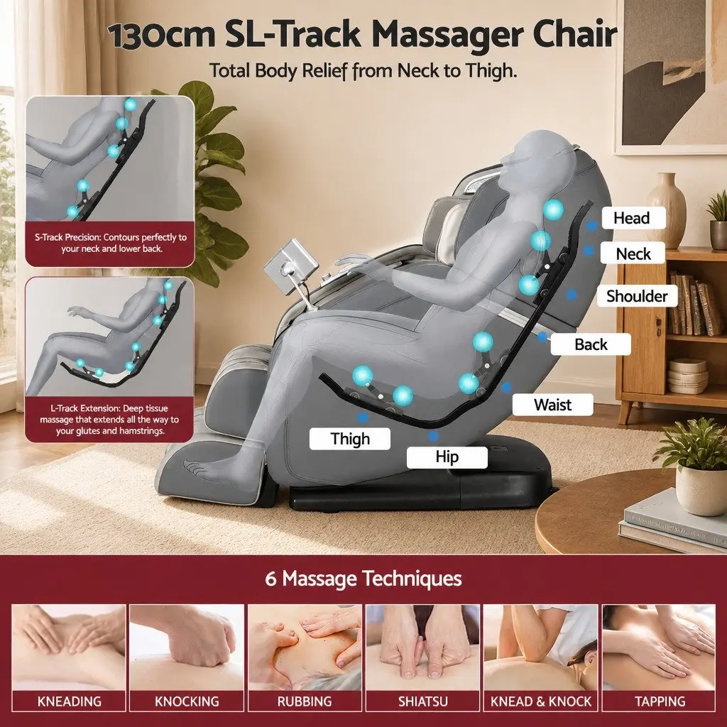 4D Massage Chair Recliner Full Body SL-Track Zero Gravity AI Body Scan Electric