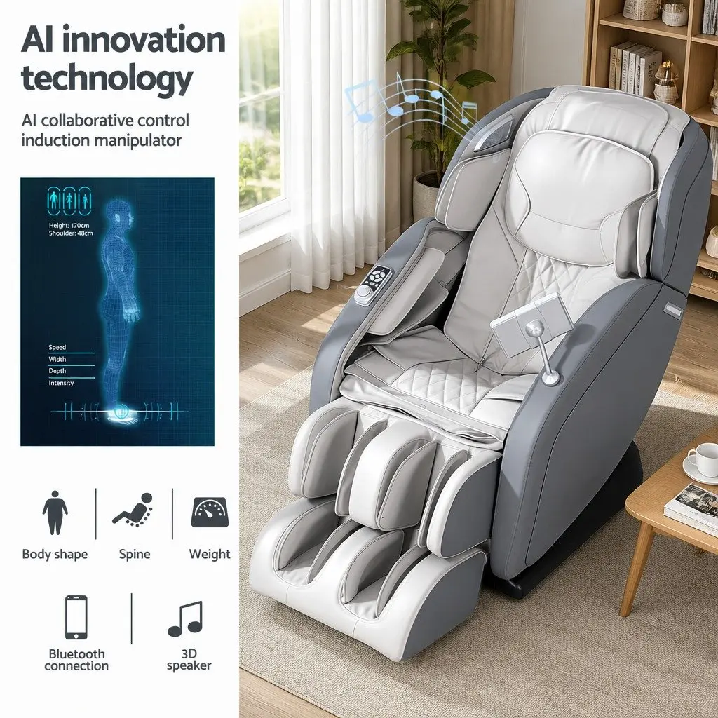 4D Massage Chair Recliner Full Body SL-Track Zero Gravity AI Body Scan Electric