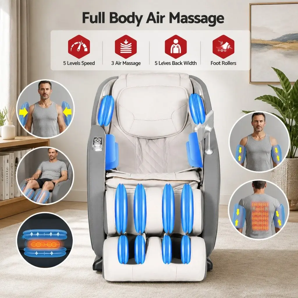 4D Massage Chair Recliner Full Body SL-Track Zero Gravity AI Body Scan Electric