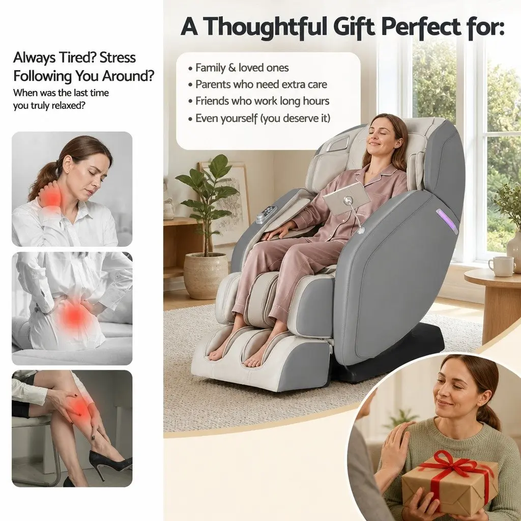4D Massage Chair Recliner Full Body SL-Track Zero Gravity AI Body Scan Electric