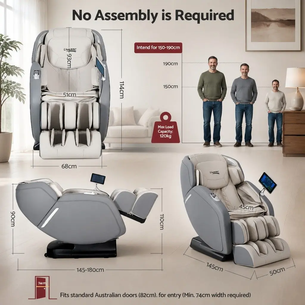 4D Massage Chair Recliner Full Body SL-Track Zero Gravity AI Body Scan Electric