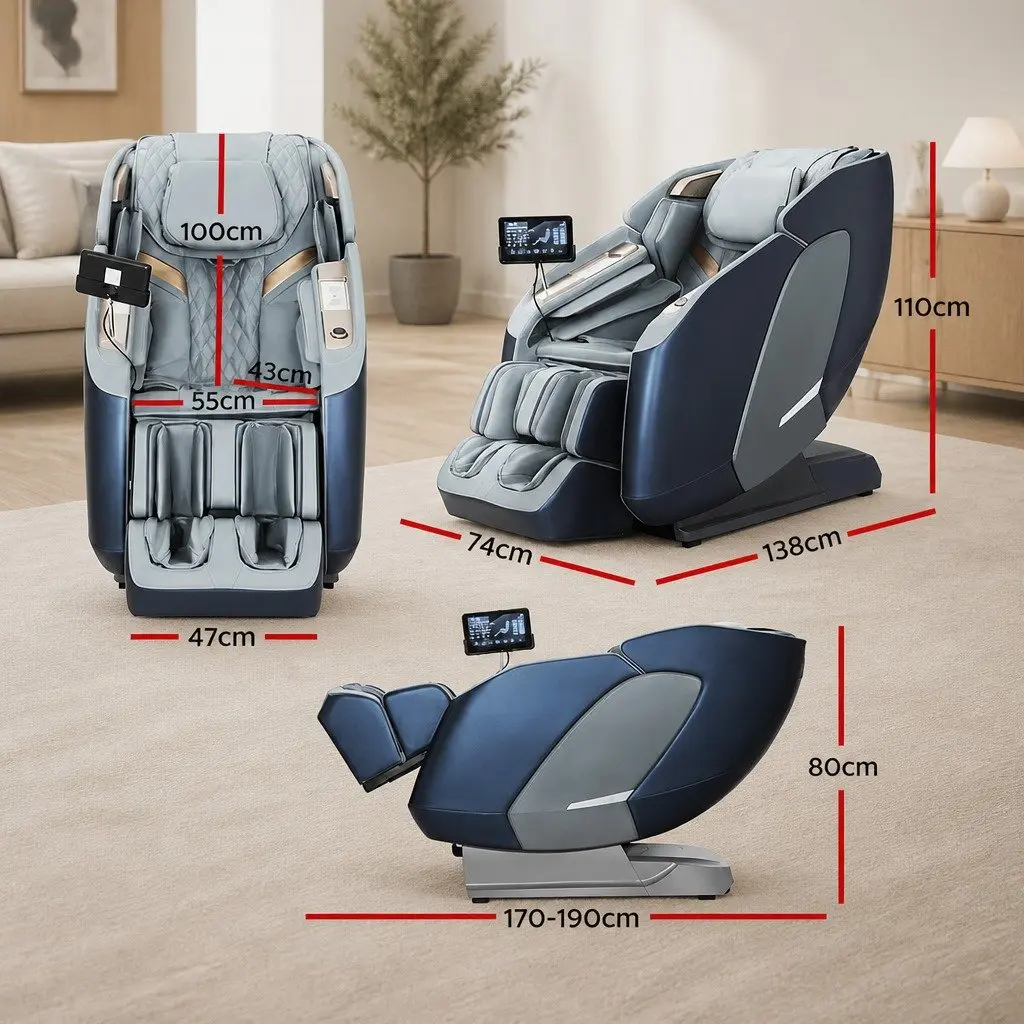 4D Massage Chair Recliner SL Track Full Body Zero Gravity Heated Airbag Shiatsu