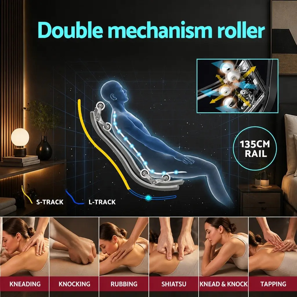 4D Massage Chair Recliner SL Track Full Body Zero Gravity Heated Airbag Shiatsu