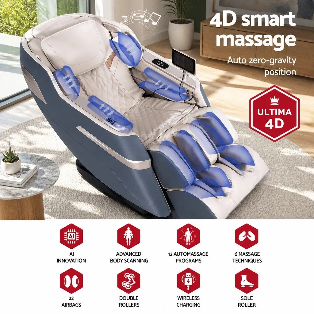 4D Full Body Massage Chair Recliner with Zero Gravity