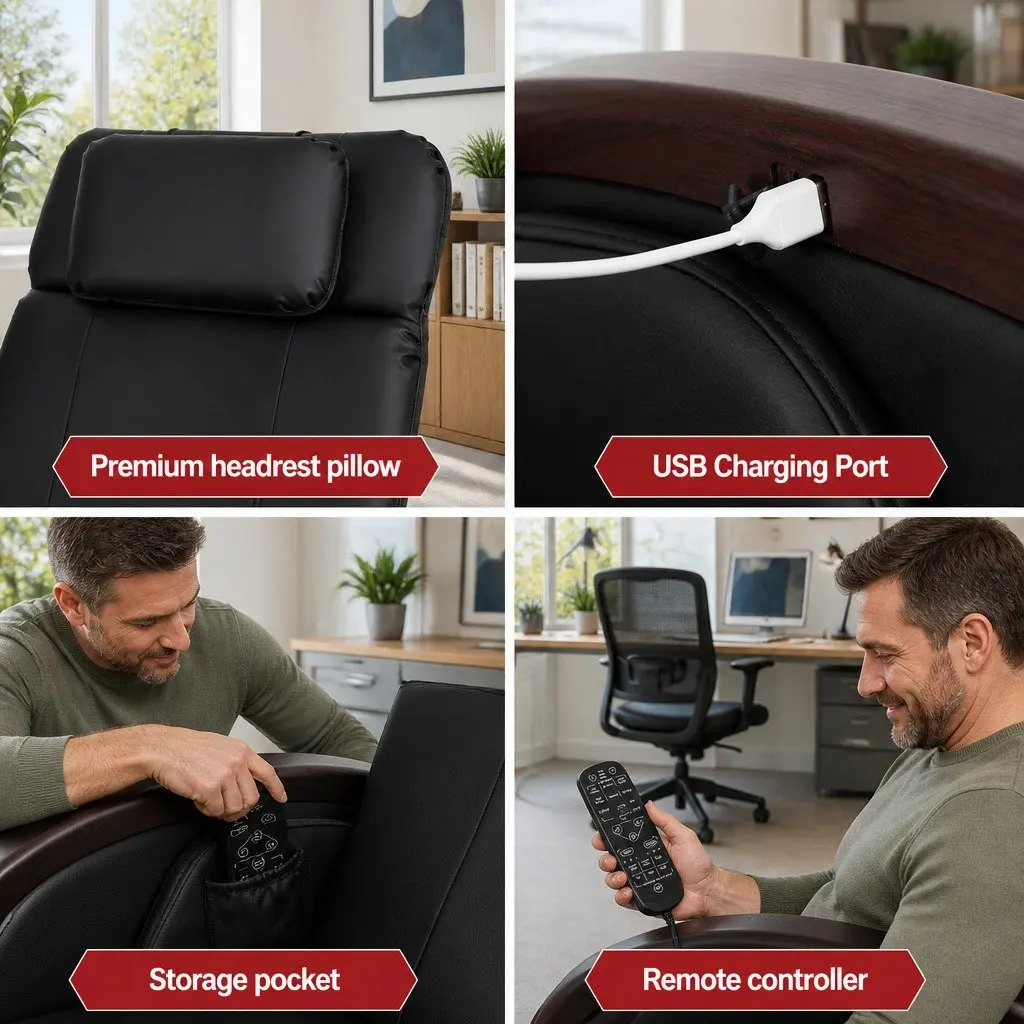 Electric Massage Chair Recliner with 12 Motors
