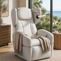 Beige Electric Massage Recliner Chair for Ultimate Relaxation