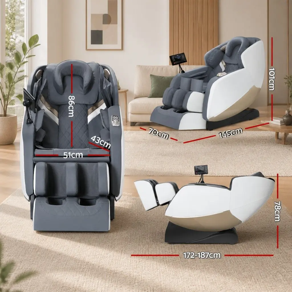 Grey Electric Massage Chair Recliner with Zero Gravity