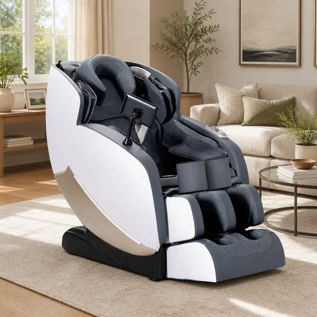 Grey Electric Massage Chair Recliner with Zero Gravity