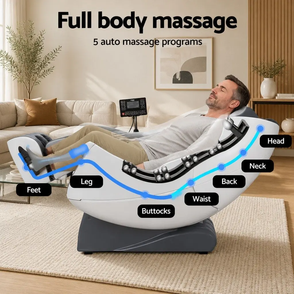 Grey Electric Massage Chair Recliner with Zero Gravity