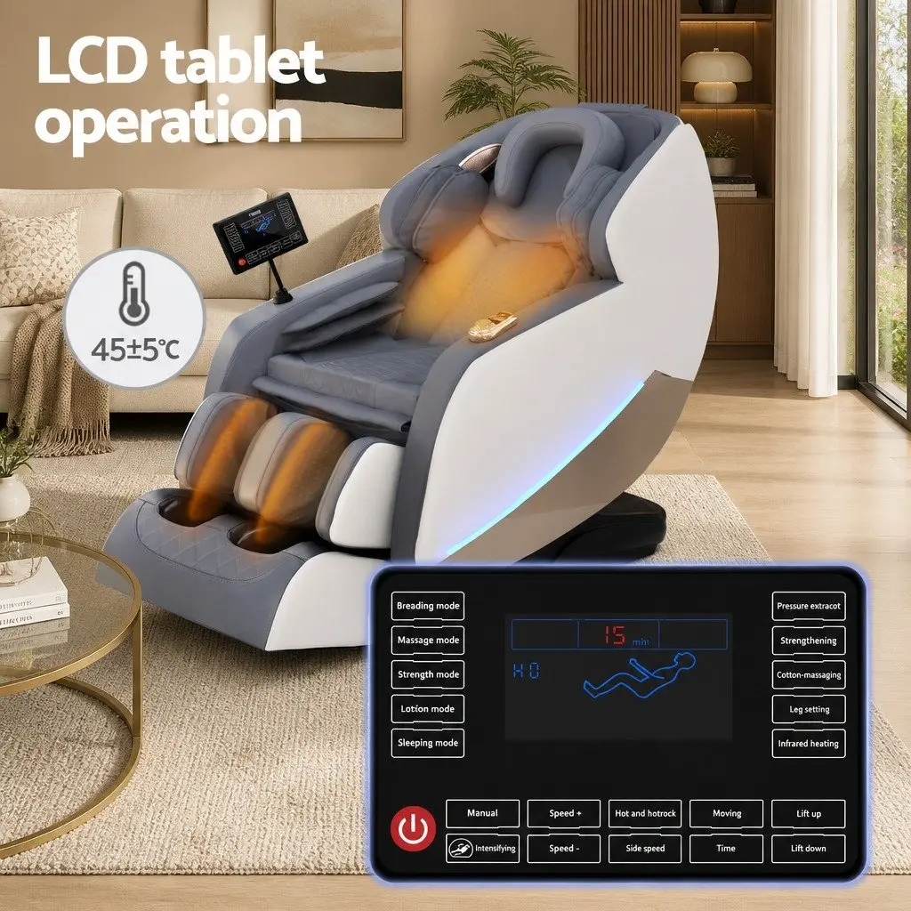 Grey Electric Massage Chair Recliner with Zero Gravity