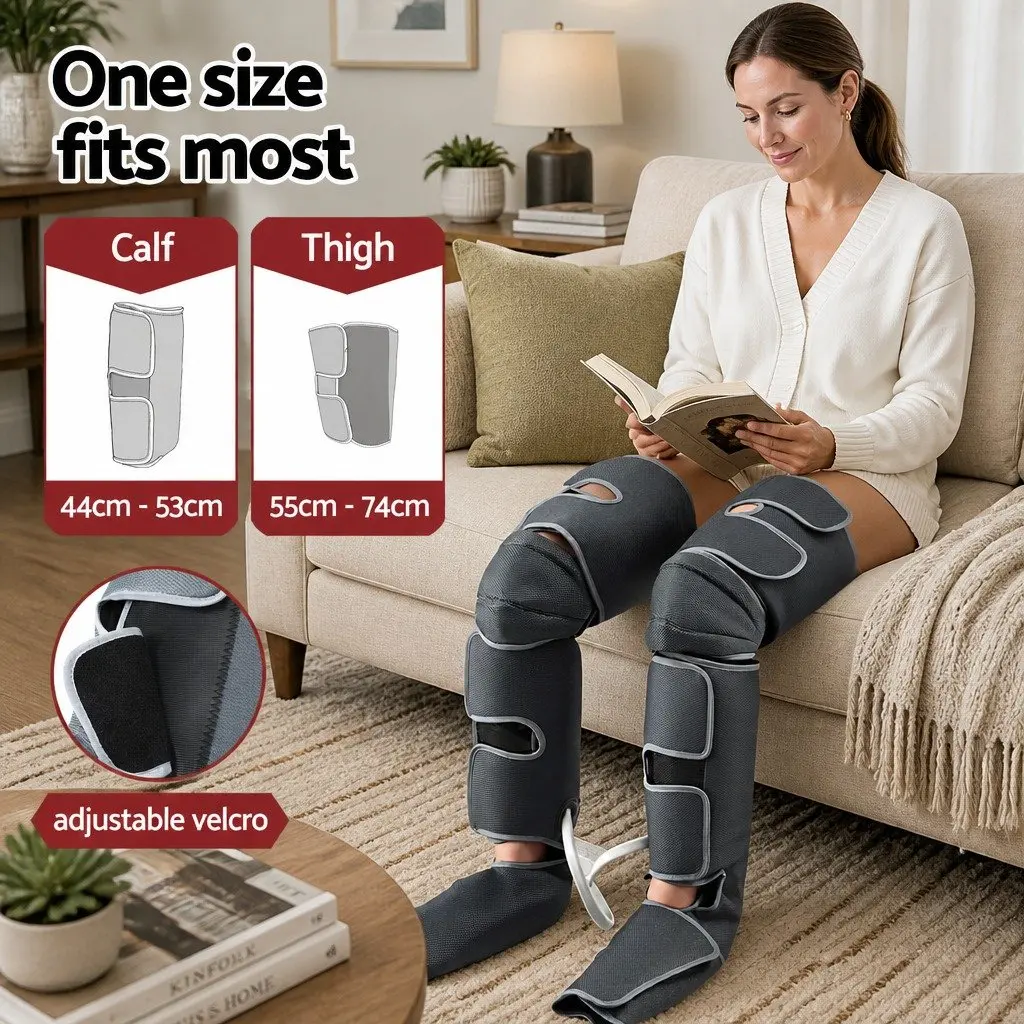 Leg Massager Fabric Black Neck Massager PU Leather Black 9 Piece