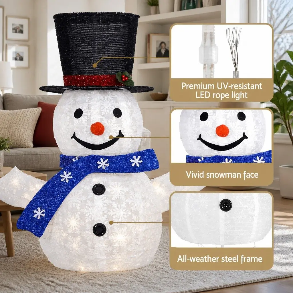 Christmas Lights LED Snowman Decorations Outdoor Indoor 3 Piece Set
