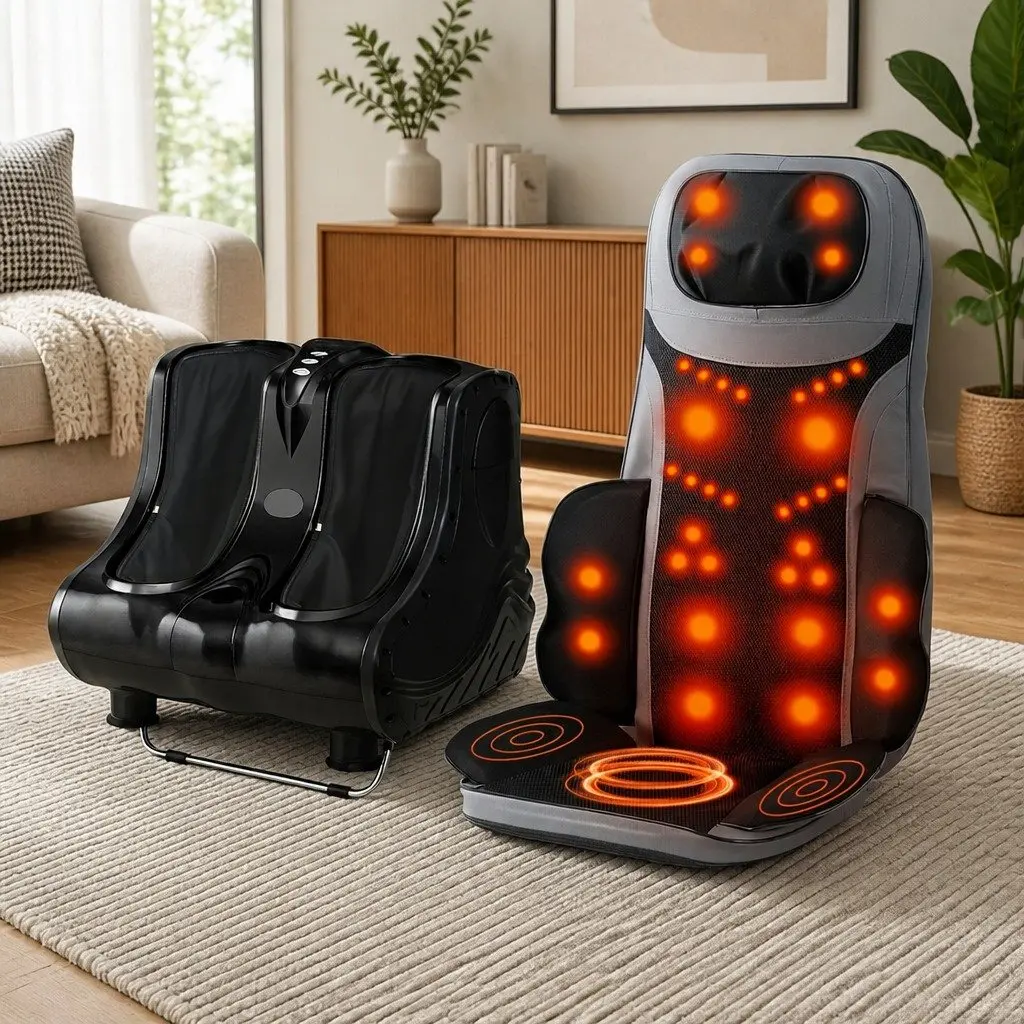 Full Body Massage Cushion Seat with Foot Massager