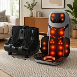Premium Full Body Massage Cushion Seat with Foot Massager