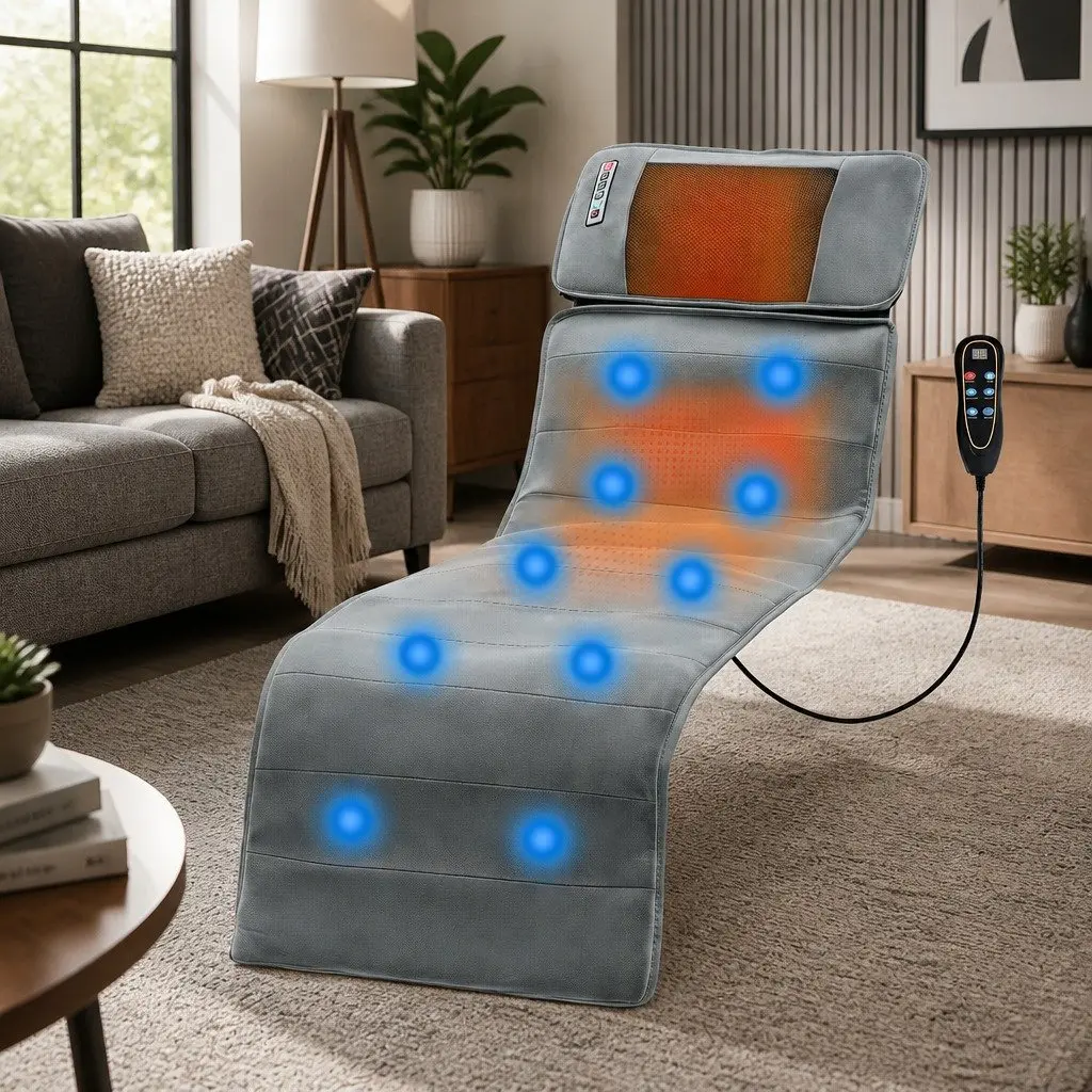 Electric Massage Mat Short Plush 158cm x 48cm Grey