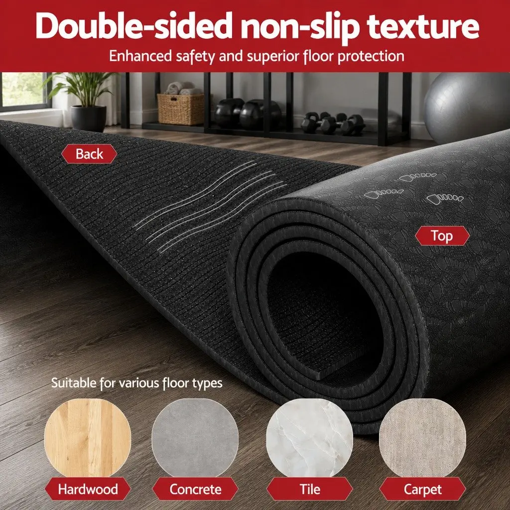 Exercise Equipment Mat TPE 1.8M Black