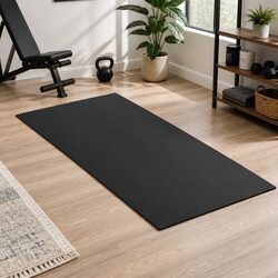 Premium Black Exercise Mat for Treadmill and Yoga