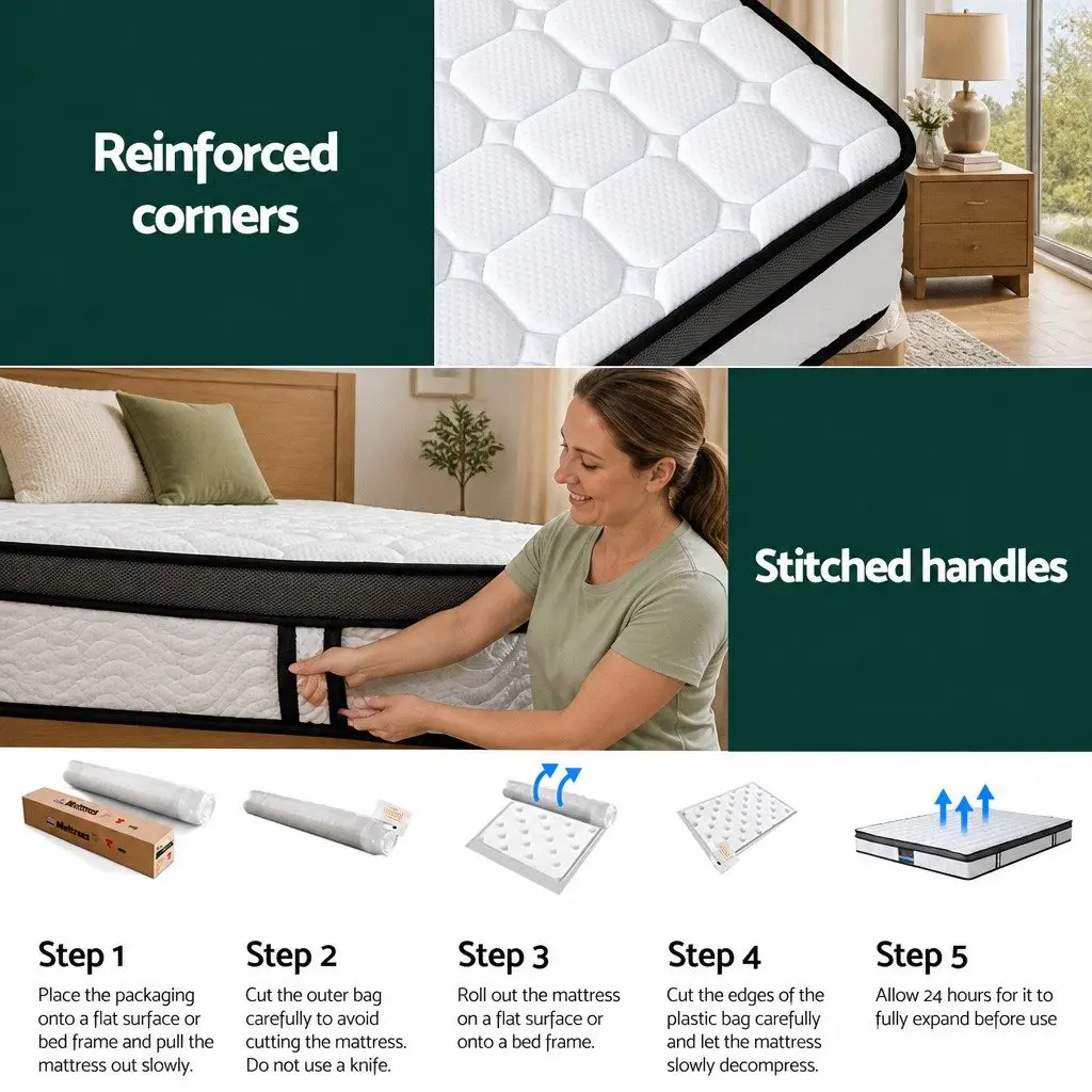 King Size Mattress 25cm with Bonnell Spring Support