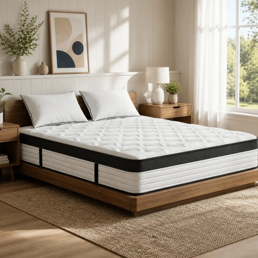 King Size Mattress Euro Top 31cm Plush Medium Firmness Pocket Spring White