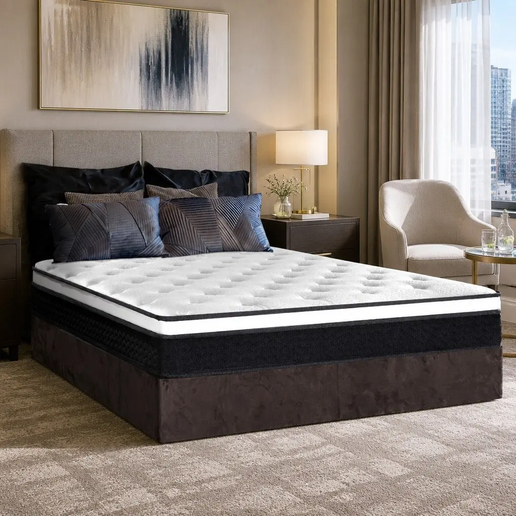 King Size Mattress 21cm Euro Top Bonnell Spring Firm Support Hypoallergenic Bed