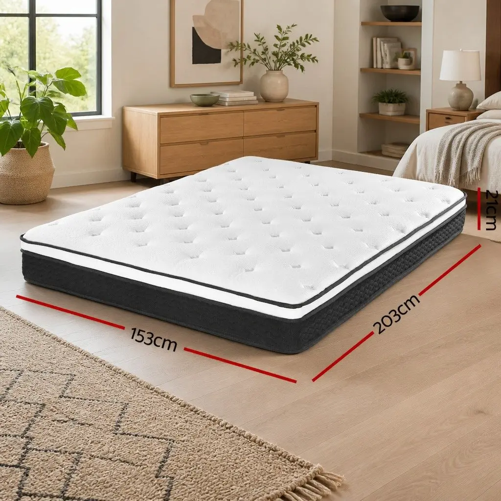 Queen Mattress Bonnell Spring 21cm Medium Firm White