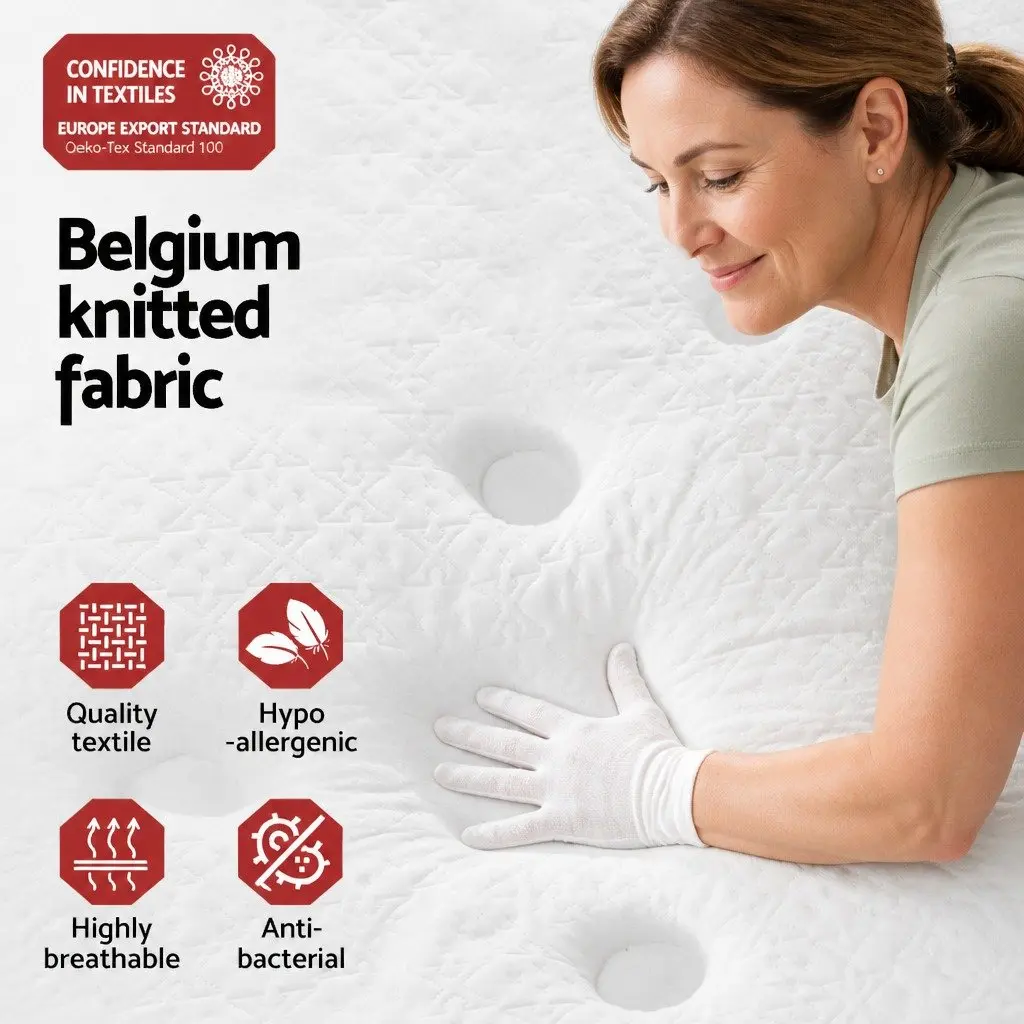 Queen Mattress Bonnell Spring 21cm Medium Firm White